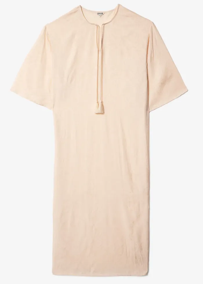 ADIL - Elegant Beige Jacquard Kaftan