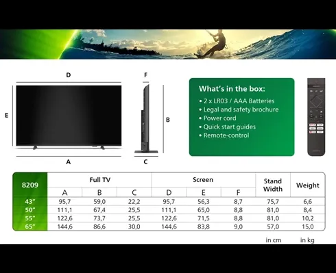 Philips 43PUS8209/12 43-Inch 4K Smart TV