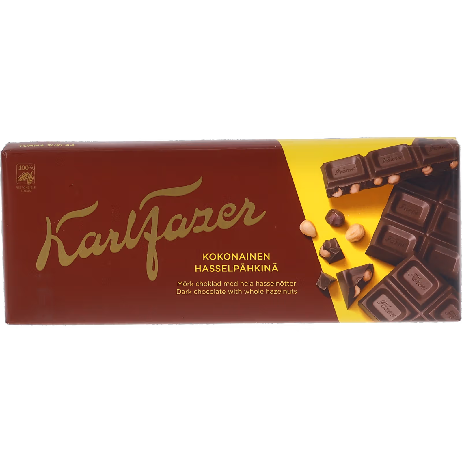 Fazer Mörk Choklad med Hasselnöt, 200g