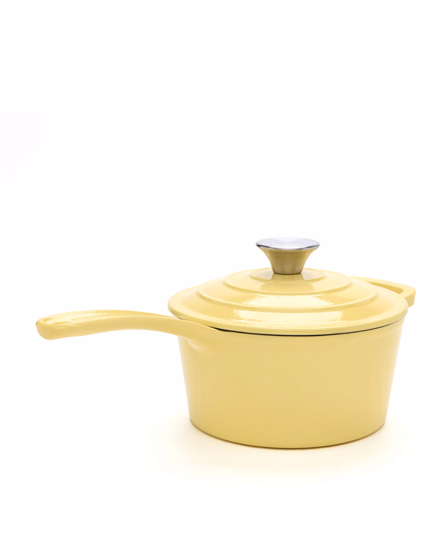 Elegant Jernverket Gjutjärnspanna med Lock - Gul