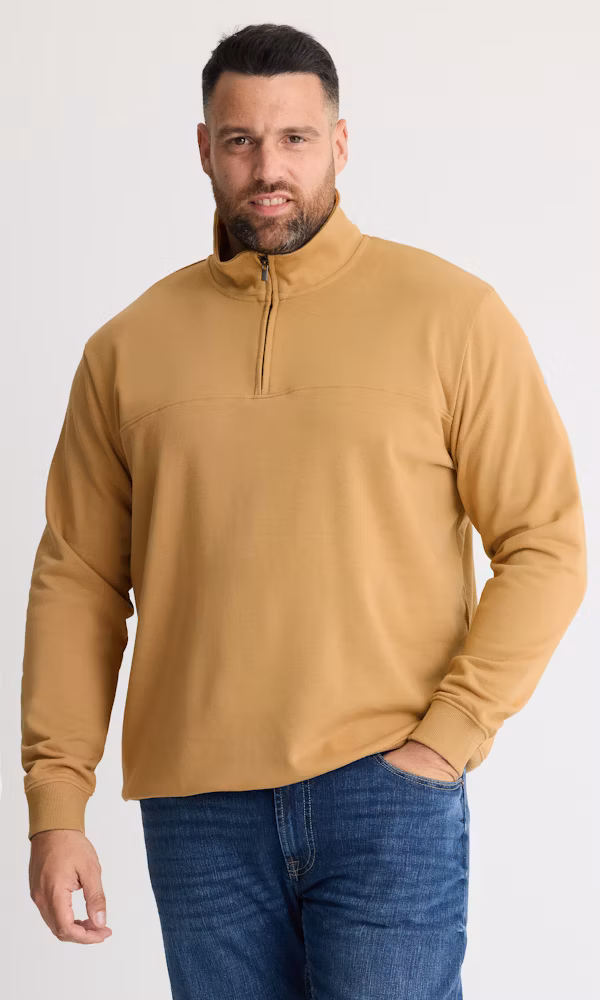 Herr Ljusbrun Zip Sweatshirt 