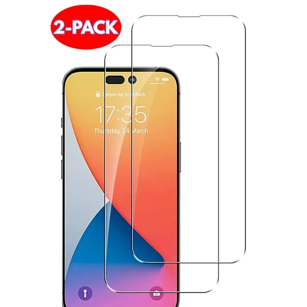 iPhone 14 Pro Härdat Glas Skärmskydd, 2-Pack
