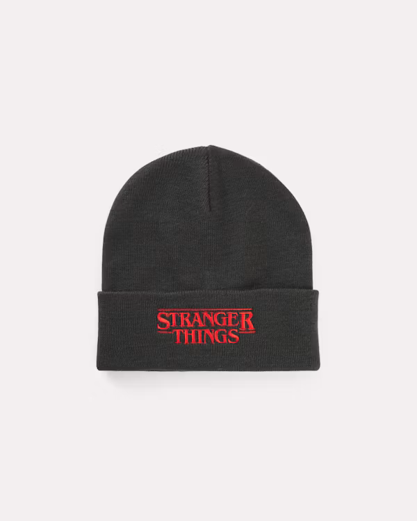Svart och Grå Barnmössa med Stranger Things-Motiv