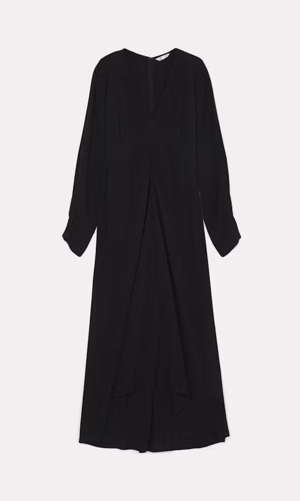 Elegant Svart Ryschklänning för Damer