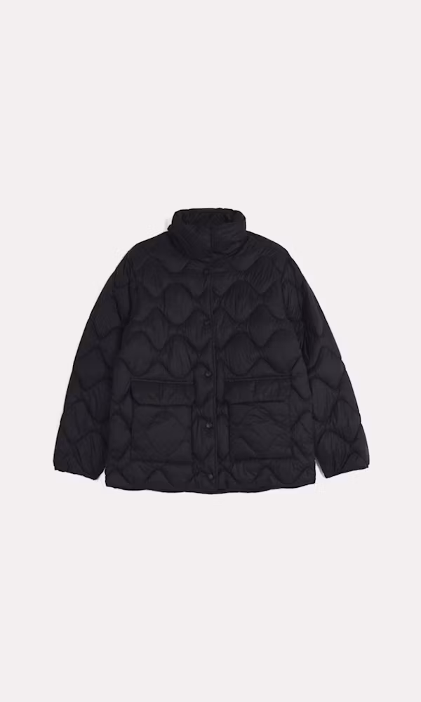 Elegant Svart Quiltad Jacka för Damer