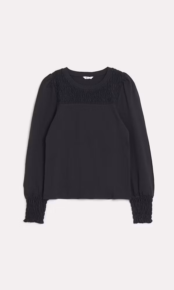 Elegant Svart Smockblus för Damer