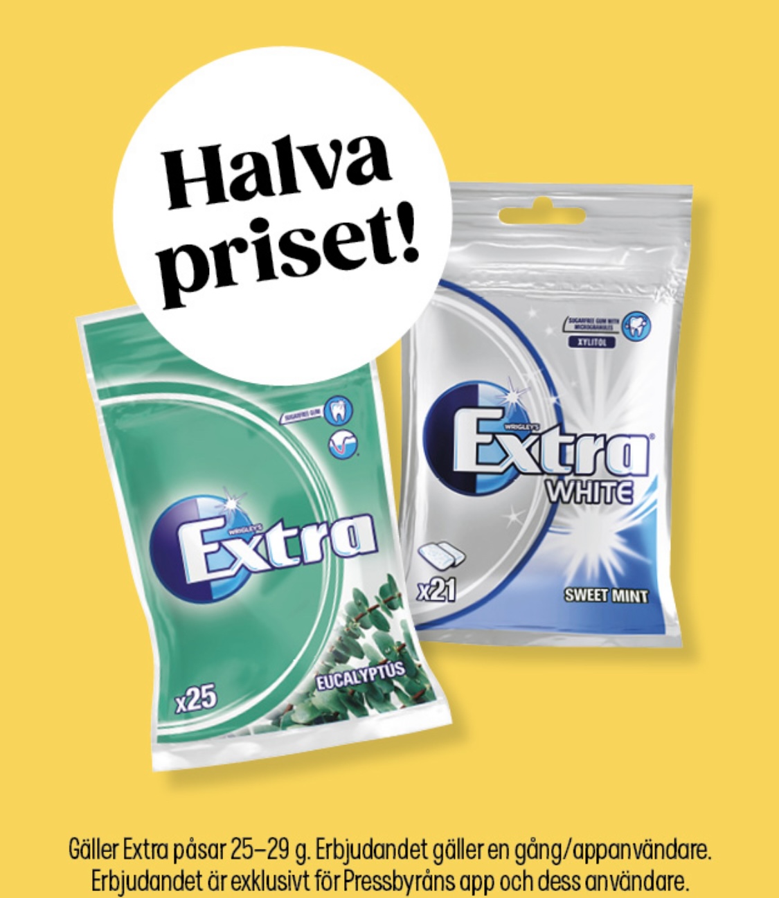 Halva priset på Extra tuggummi!🫧