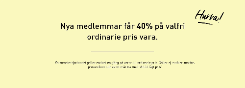 Bli medlem hos Club Hemtex och få 40 % rabatt på valfri ordinarie pris vara