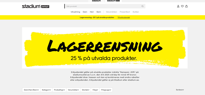 Stadium Outlet: Stor Lagerrensning Utförsäljning