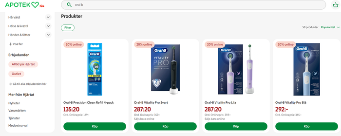 Få 20% rabatt på Oral-B produkter