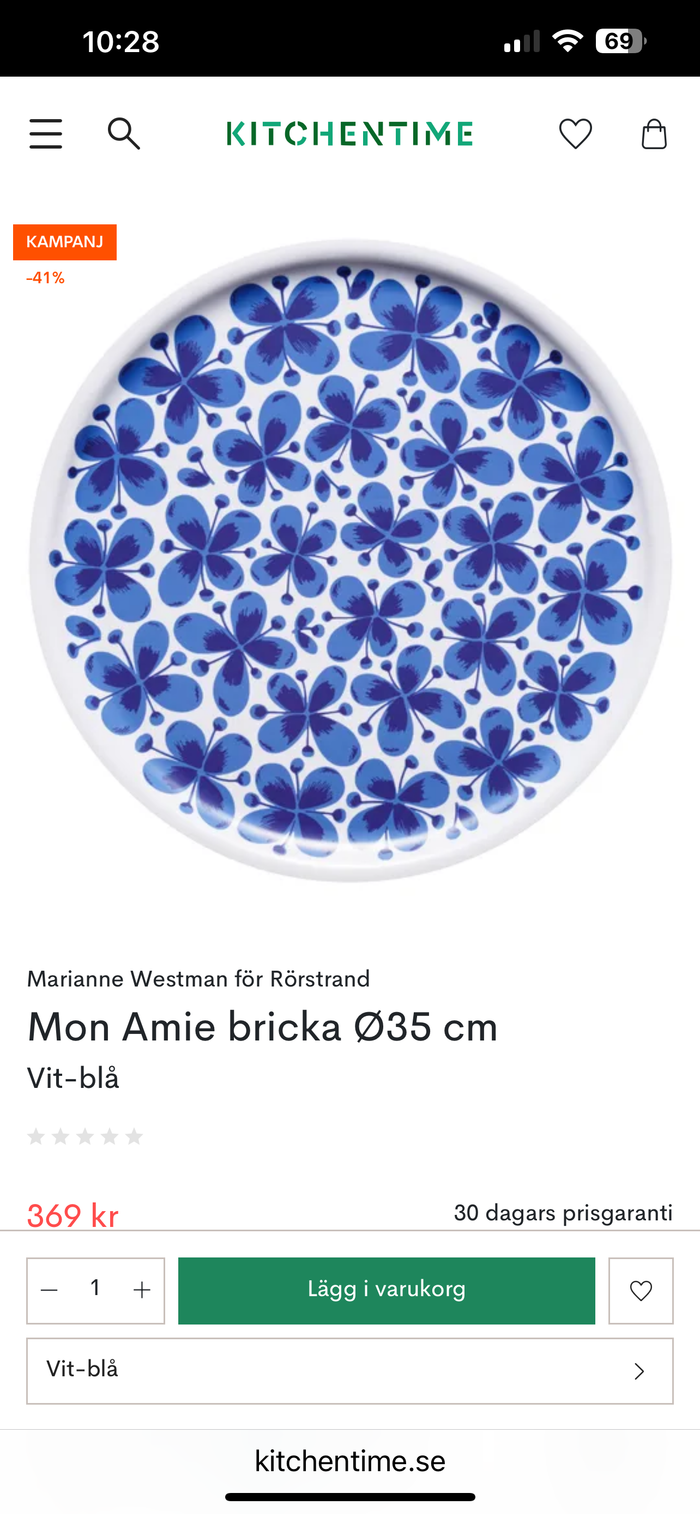Rörstrand Mon Amie bricka 41% rabatt