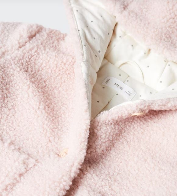 Mango - rosa teddyjacka för flickor