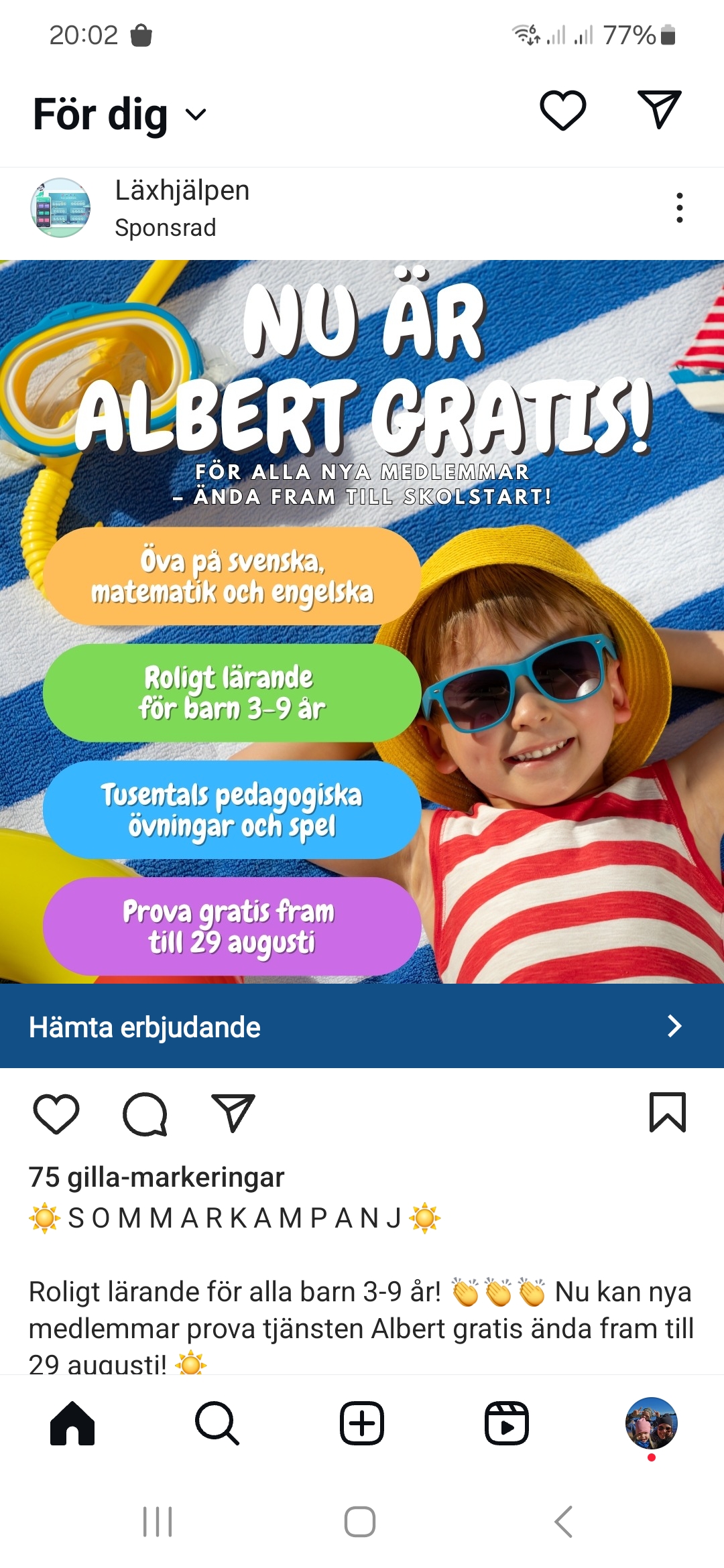 Rolig Lärorik Sommar Gratis med Albert