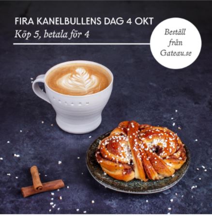 Mängdrabatt på bl.a. kanelbullar hos Gateau