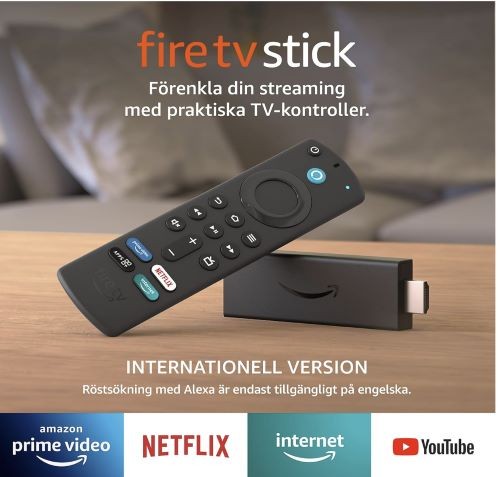 Fire TV Stick Internationell version med Alexa Voice Remote