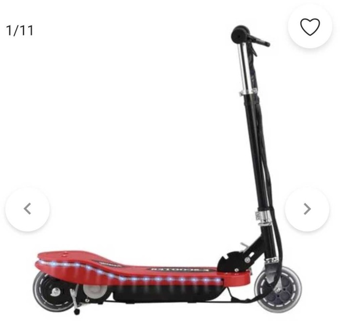 Elscooter 120W med LED-belysning, Röd