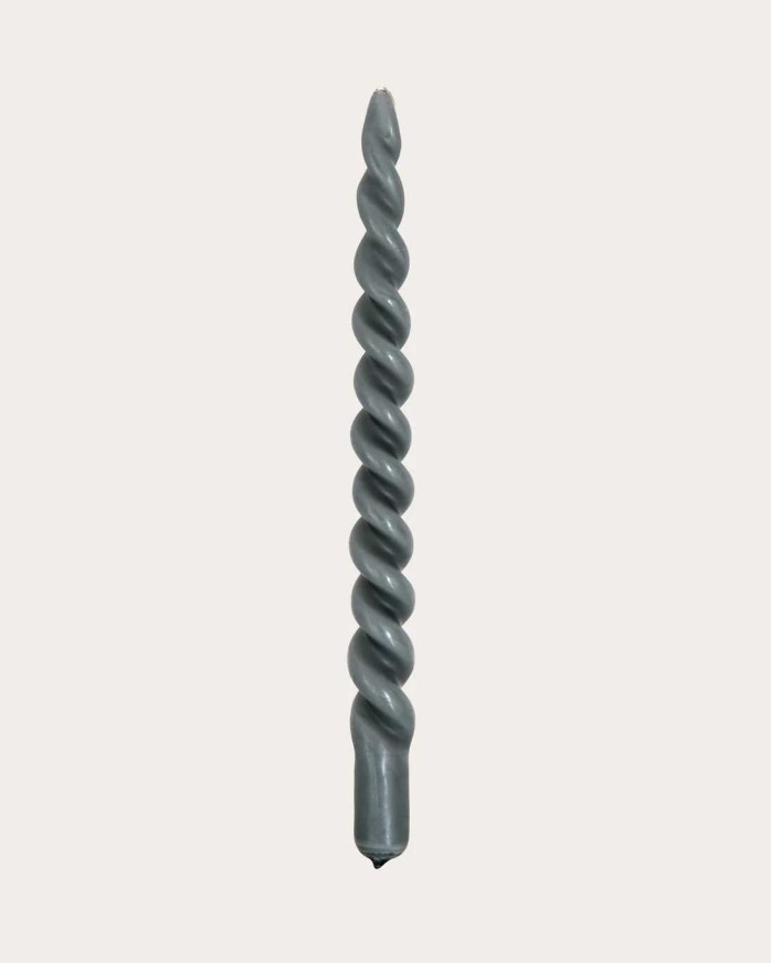 Ljus "Twisted" i Grått - Ljusstake
