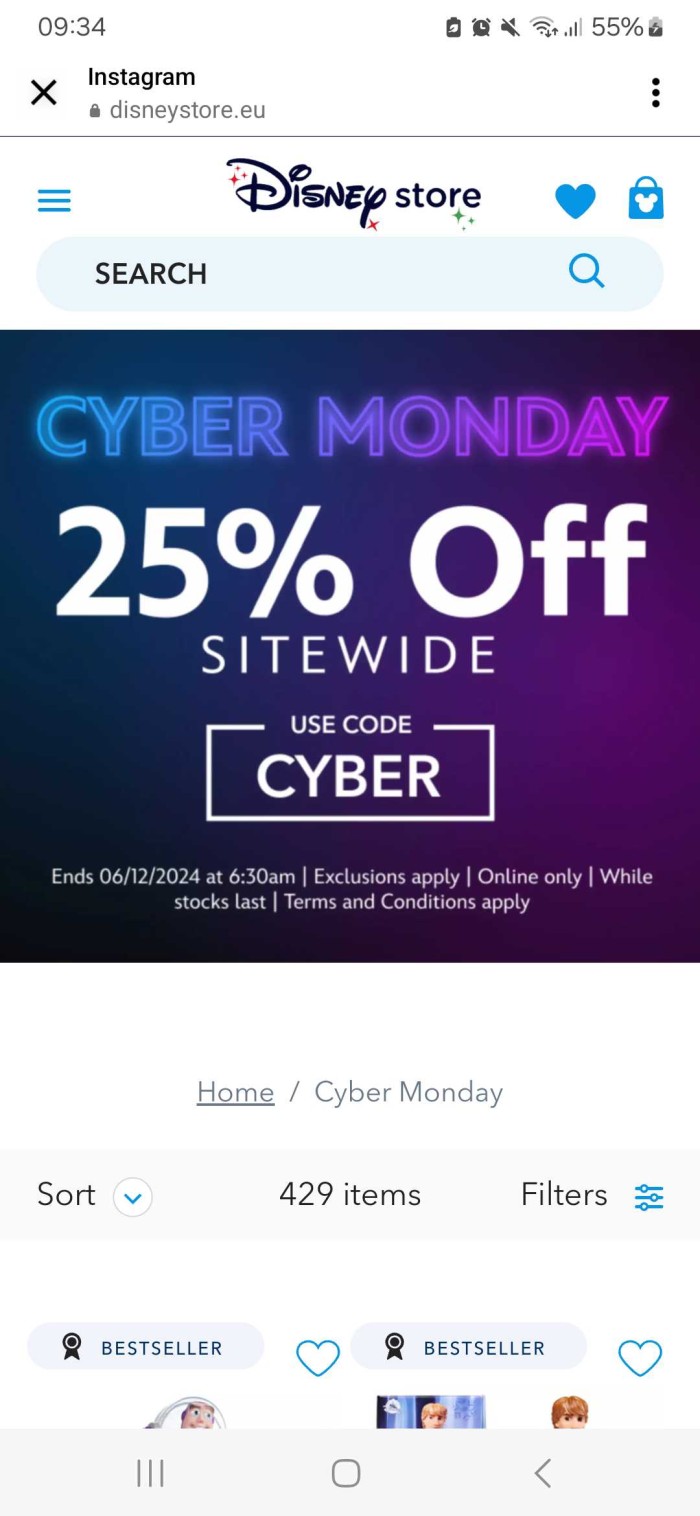 Disney Cyber Monday med 25% rabatt