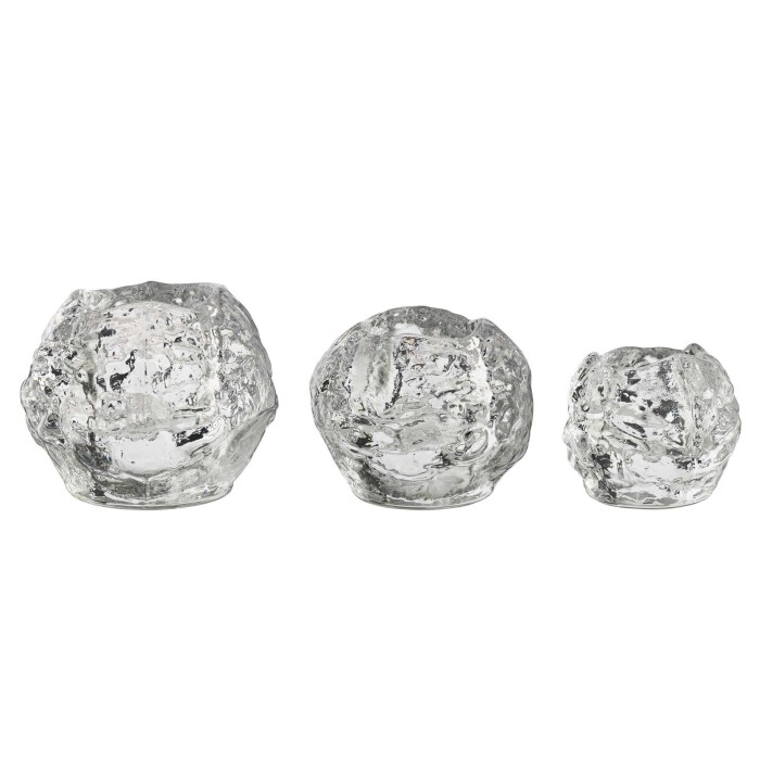Kosta Boda Snowball Tealight Holders, Set of 3