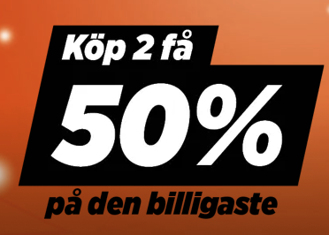 Köp 2, få 50 % på den billigaste varan