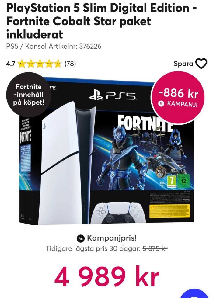 Webhallen - PlayStation 5 Slim Digital - Cobalt Star Bundle