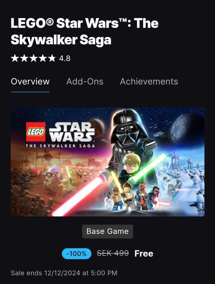 LEGO Star Wars: The Skywalker Säga - GRATIS Konto krävs