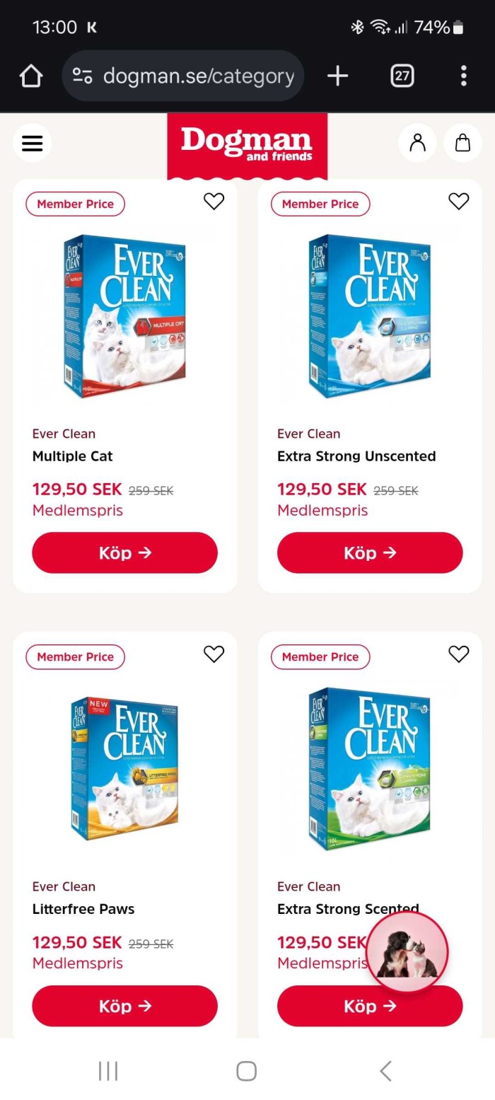 Kattsand Kristaller Klumpbildande - Förmånligt Pris