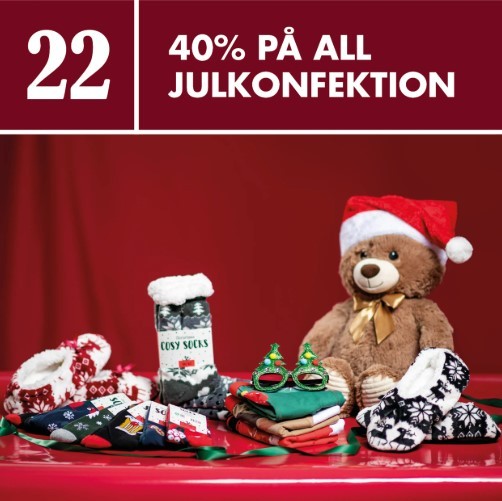 Lucka 22 hos ÖoB - 40% på all julkonfektion