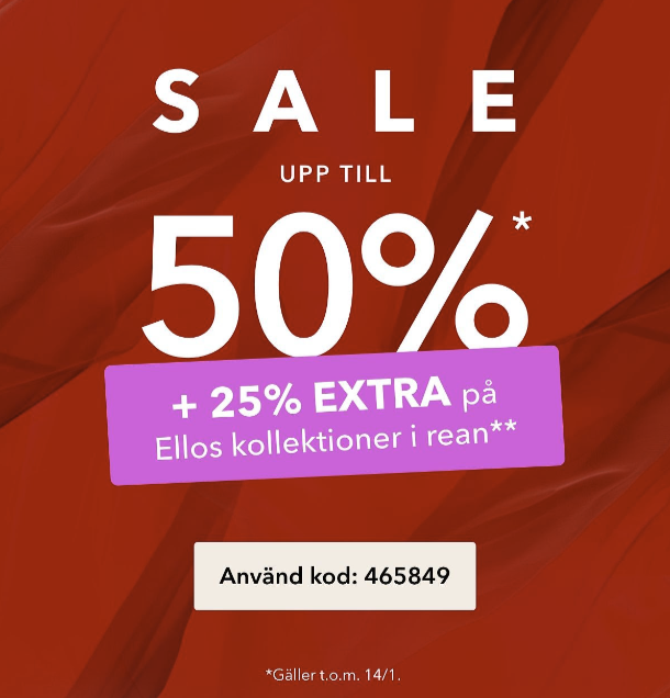 Rea: Upp till 50% + 25% extra på Ellos kollektioner med kod