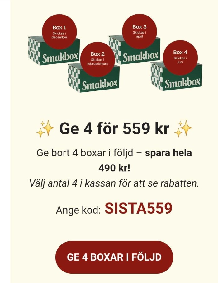 Presentförslag: Överraska med Smakbox