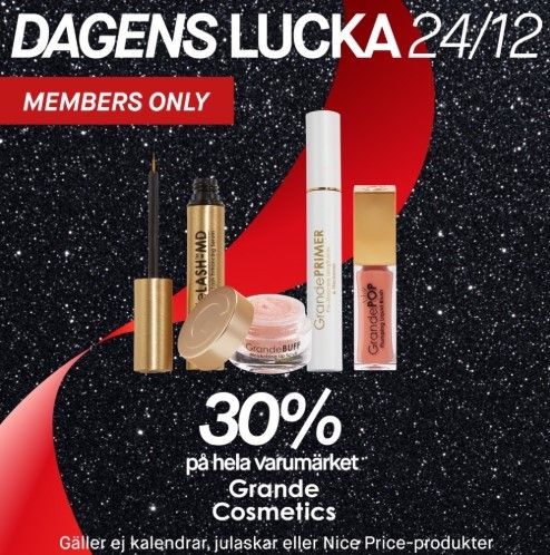 Lucka 24 - 30% på Grande Cosmetics