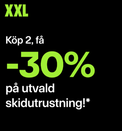 Köp två, få 30 % rabatt på utvald skidutrustning hos XXL