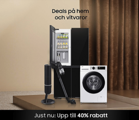Upp till 45 % rabatt på populära vitvaror hos Samsung