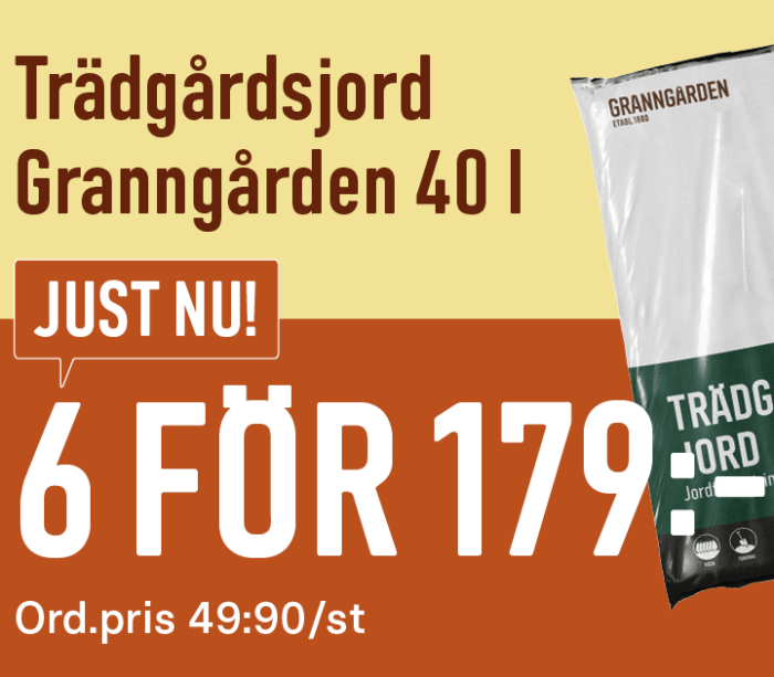 Trädgårdsjord Granngården 40L 6 för 179 kr