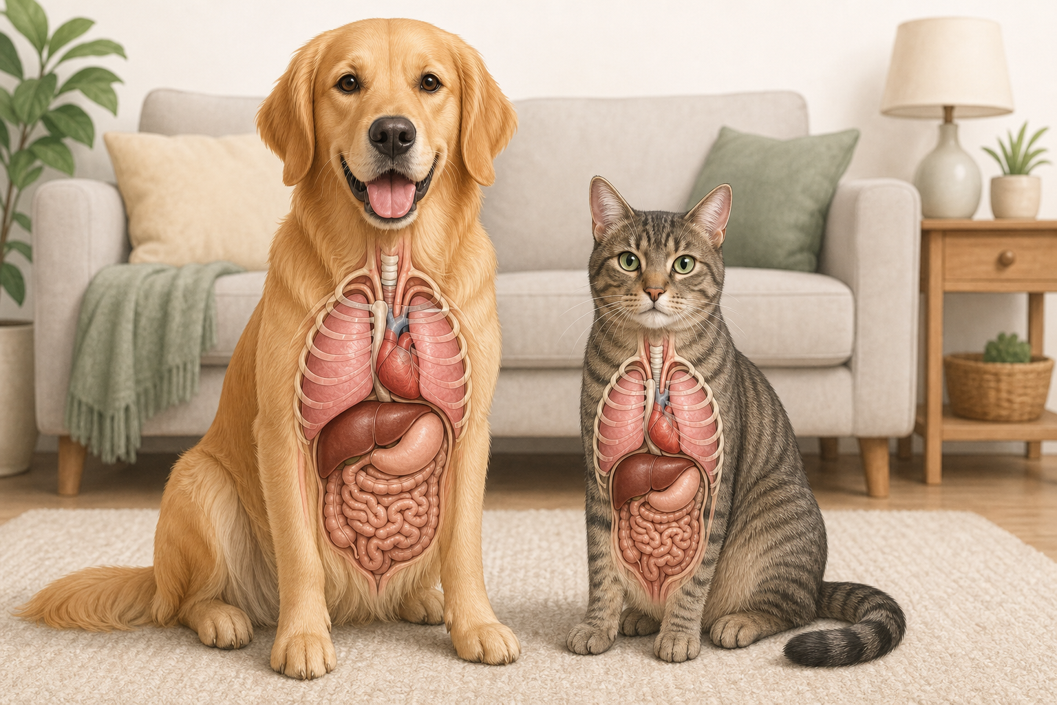 A dog and a cat sitting together, illustrating the dual-species impact of Bartonella infection.