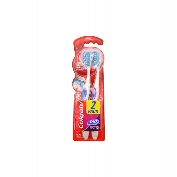 Cepillo Colgate 360 2 Unidades Medio White