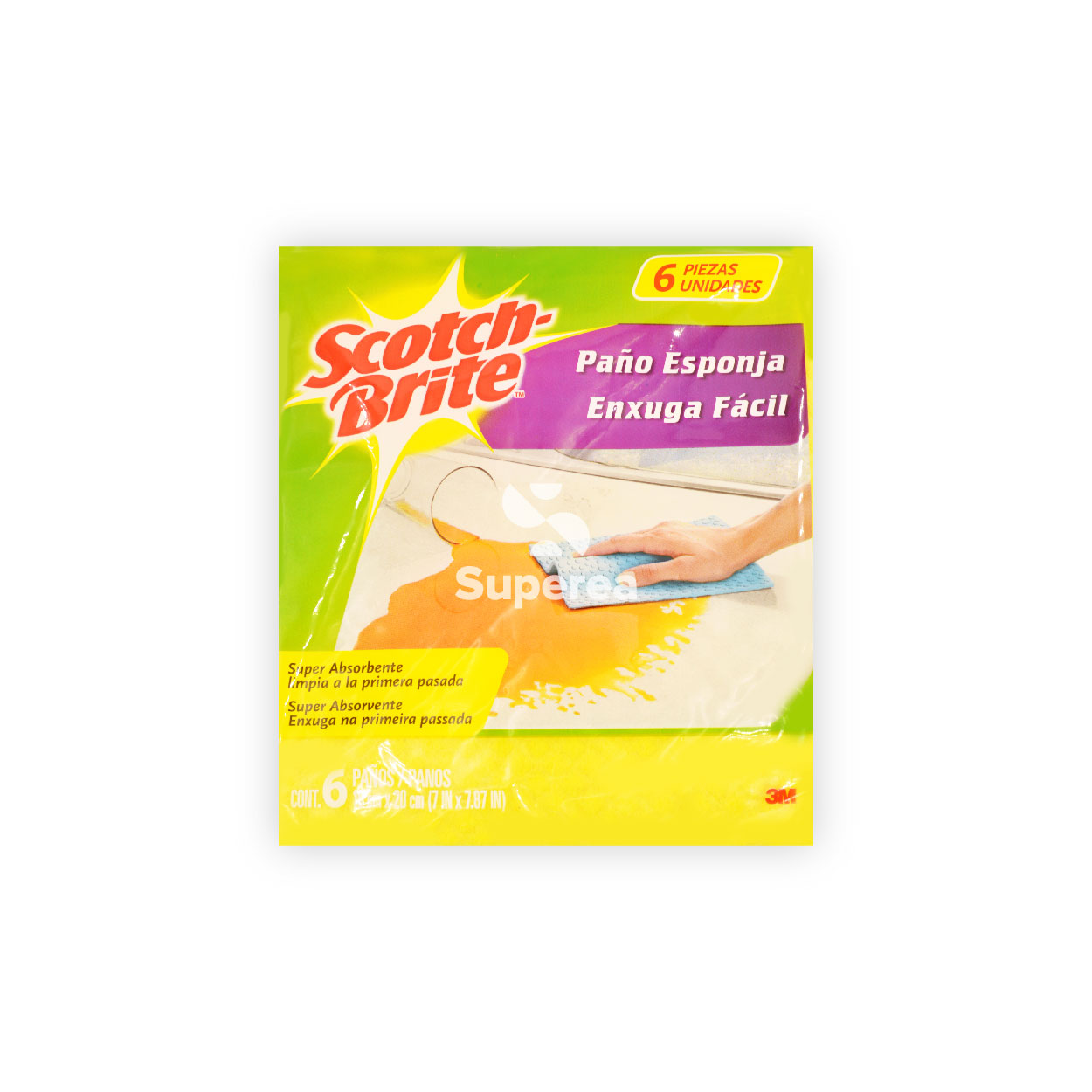 Esponja Scotch-Brite® Limpieza Pesada, Cuadrada, Amarillo/Verde, 7