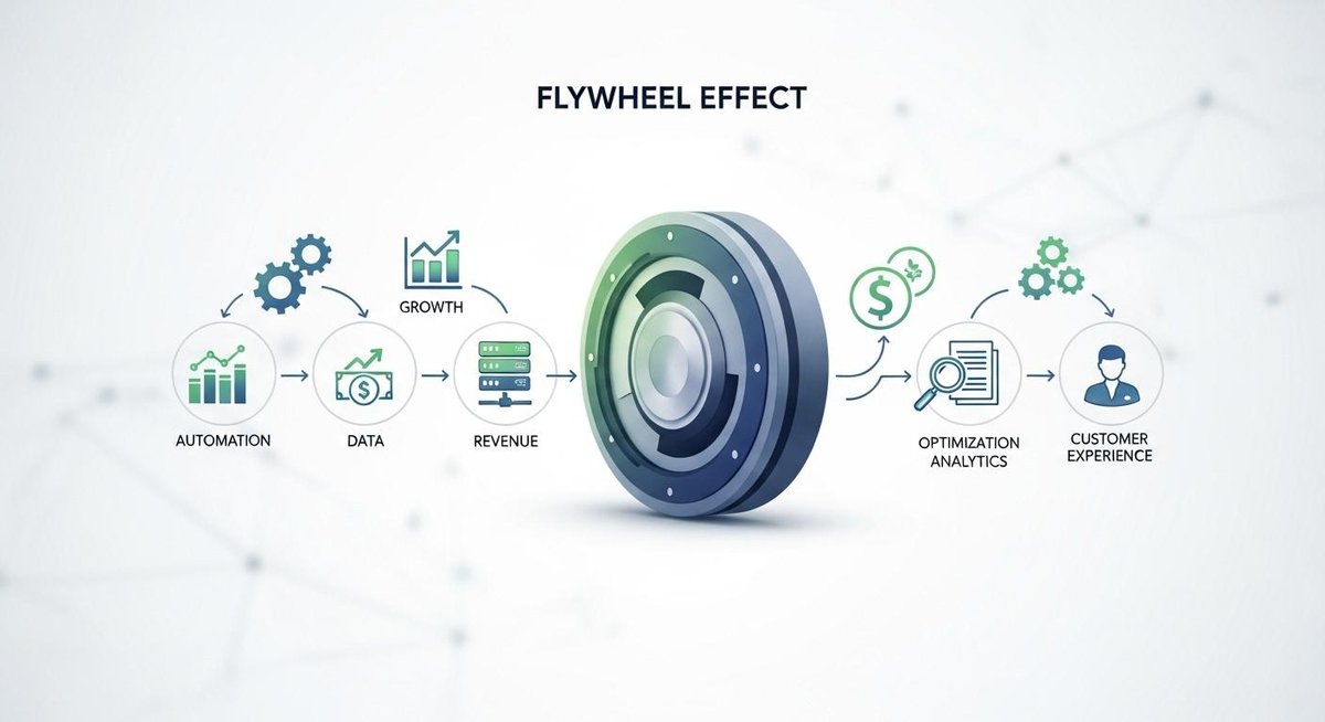 Image representing The Flywheel Effect: How Automation Creates Compounding Growth
