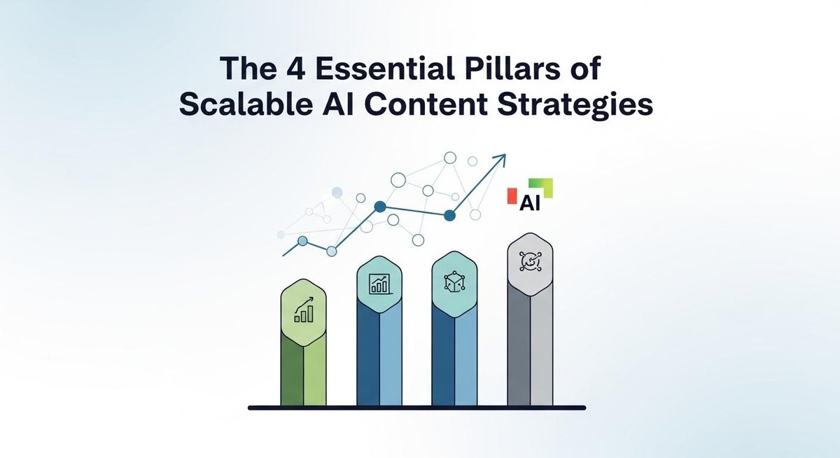 Image representing The 4 Essential Pillars of Scalable AI Content Strategies