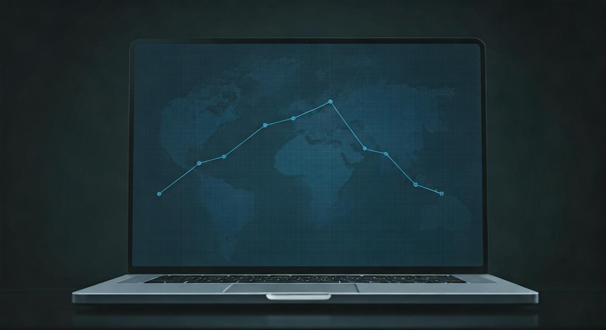 A clean, modern office setting with a computer screen displaying travel information. A person is reviewing documents, poss...