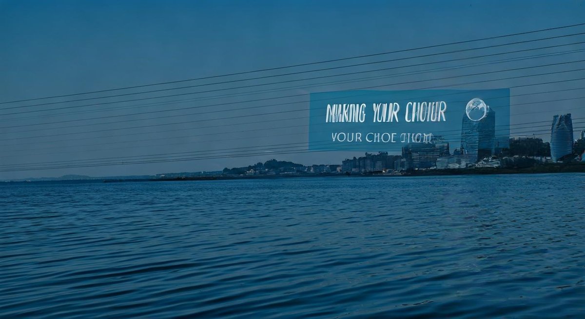 A person stands at a fork in a forest path, sunlight dappling through the trees. The path splits into two distinct directi...