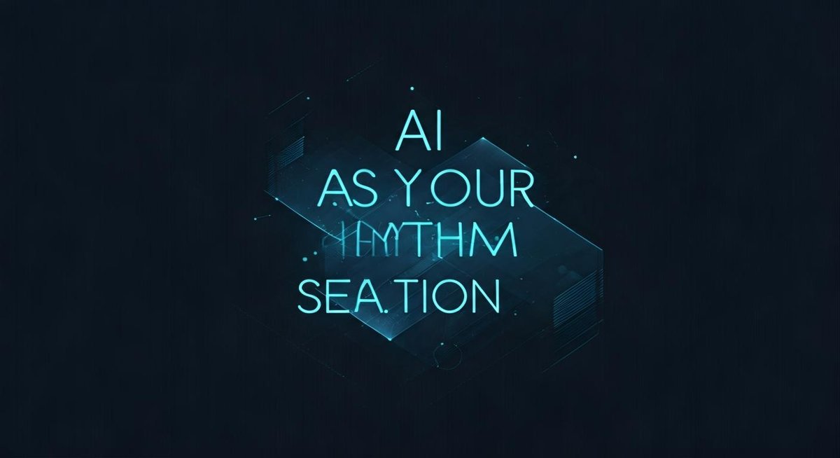 Abstract graphic depicting interconnected nodes and waveforms, symbolizing AI's role in harmonizing and driving business p...