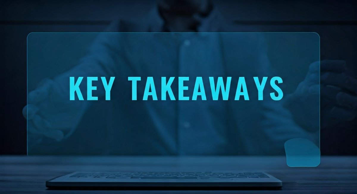 A clean, modern graphic with bullet points highlighting key takeaways. Simple icons accompany each point, emphasizing clar...