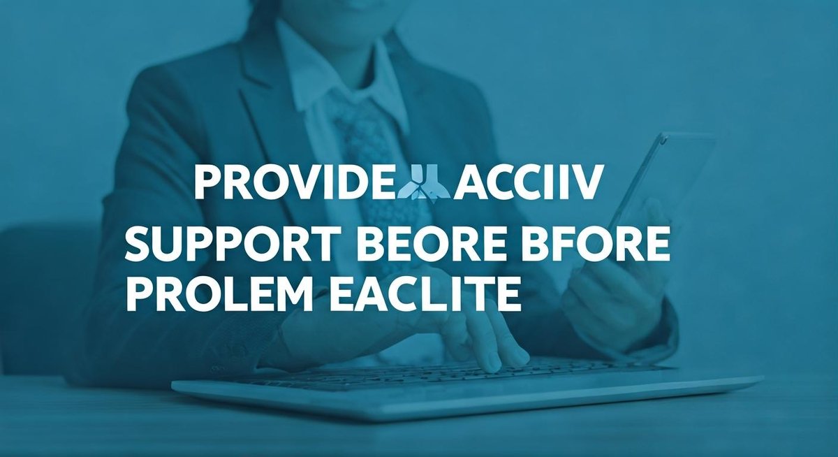 A support agent is shown calmly assisting a customer on a video call. Data visualizations and charts are visible on the ag...