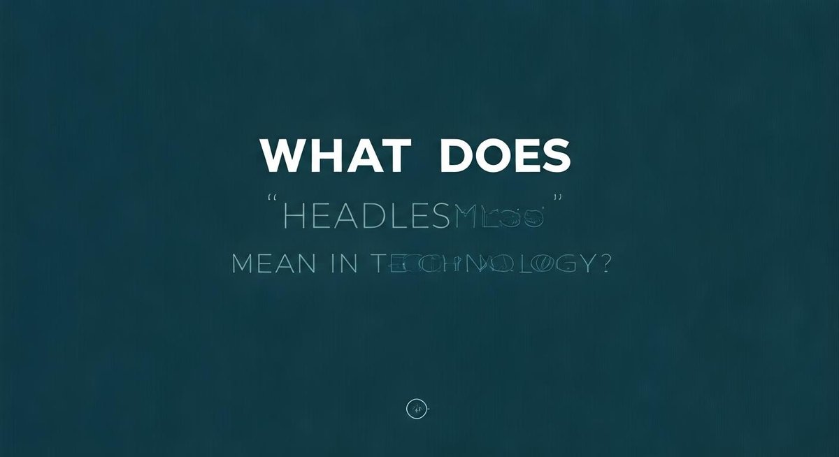 Abstract tech illustration depicting a server with a detached head (representing the front-end) connected by data streams....