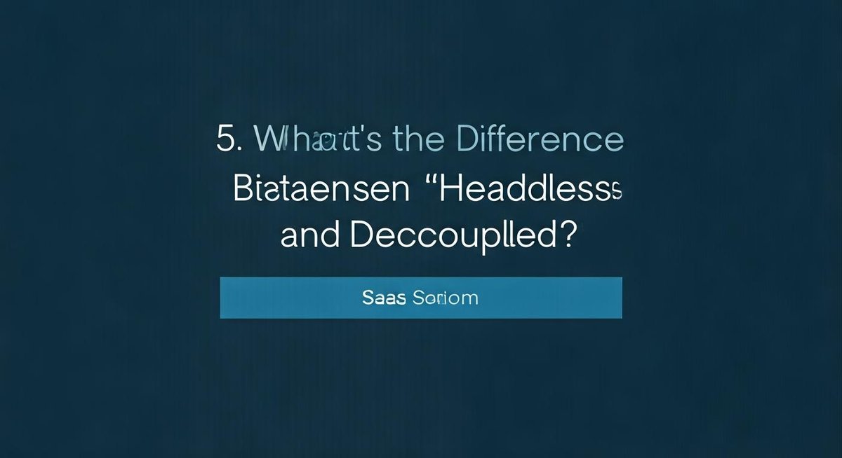 Abstract graphic comparing headless and decoupled CMS architectures. One side shows a head detached from a body, the other...