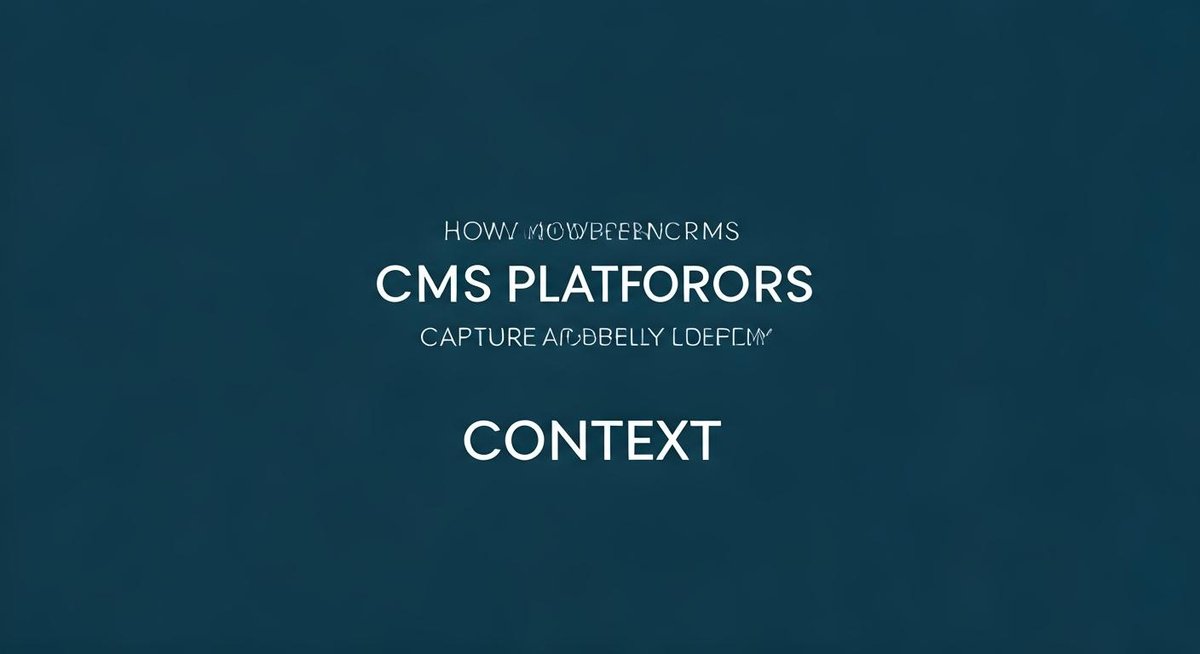 Abstract graphic depicting data flowing from various sources (devices, databases) into a central CMS platform, then being ...