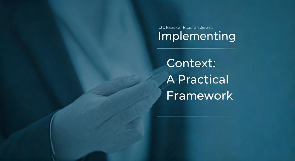 A diagram illustrates a framework for implementing context in SaaS, with interconnected steps and icons representing data,...