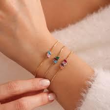 14k gold Birthstone Bracelet, Teardrop birthstone bracelets ...