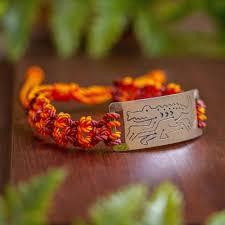 Sterling Silver and Macrame-Style Bracelet from Mexico, 'Pre-Hispanic Iguana'